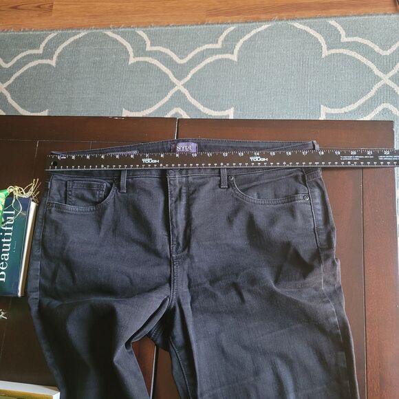 NYDJ Barbara Bootcut Jeans Women's 12 Black Lift Tuck Technology Stretch PO-G - Picture 15 of 15